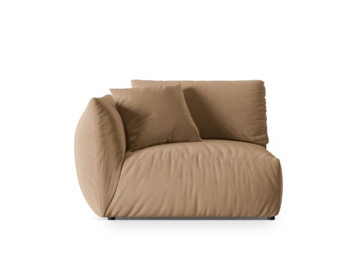 Modul stanga pentru canapea, 1 loc, Chris-184, Micadoni Home, 130x100x80 cm, catifea, bej sand