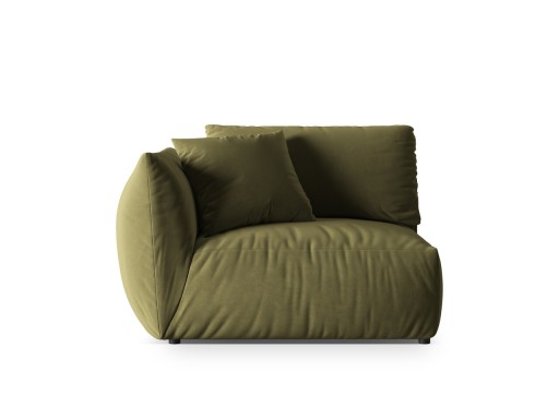 Modul stanga pentru canapea, 1 loc, Chris-184, Micadoni Home, 130x100x80 cm, catifea, verde deschis