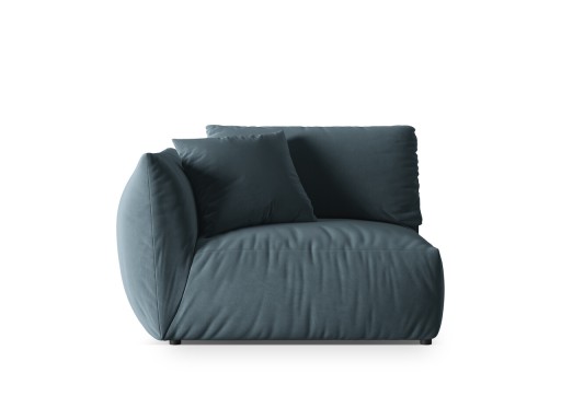 Modul stanga pentru canapea, 1 loc, Chris-184, Micadoni Home, 130x100x80 cm, catifea, albastru pastel