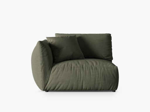 Modul stanga pentru canapea, 1 loc, Chris-259, Micadoni Home, 130x100x80 cm, tesatura structurata chenille, verde deschis