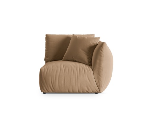 Modul dreapta pentru canapea, 1 loc, Chris-184, Micadoni Home, 110x100x80 cm, catifea, bej sand