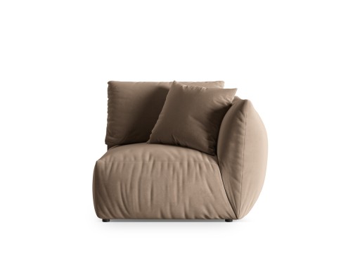 Modul dreapta pentru canapea, 1 loc, Chris-184, Micadoni Home, 110x100x80 cm, catifea, maro deschis