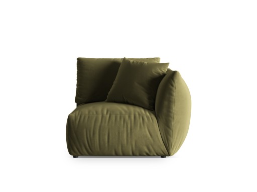 Modul dreapta pentru canapea, 1 loc, Chris-184, Micadoni Home, 110x100x80 cm, catifea, verde deschis