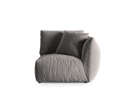 Modul dreapta pentru canapea, 1 loc, Chris-184, Micadoni Home, 110x100x80 cm, catifea, gri