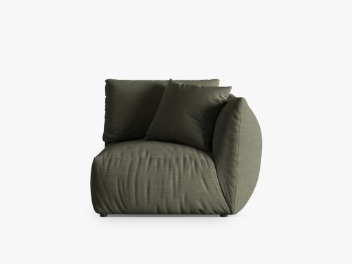 Modul dreapta pentru canapea, 1 loc, Chris-259, Micadoni Home, 110x100x80 cm, tesatura structurata chenille, verde deschis
