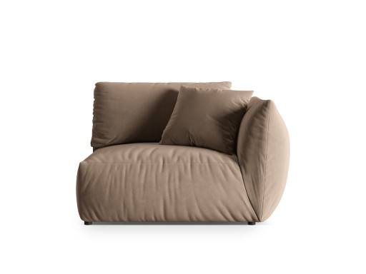 Modul dreapta pentru canapea, 1 loc, Chris-184, Micadoni Home, 130x100x80 cm, catifea, maro deschis