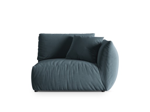 Modul dreapta pentru canapea, 1 loc, Chris-184, Micadoni Home, 130x100x80 cm, catifea, albastru pastel