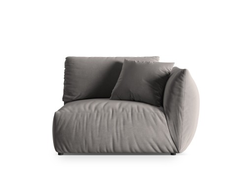 Modul dreapta pentru canapea, 1 loc, Chris-184, Micadoni Home, 130x100x80 cm, catifea, gri