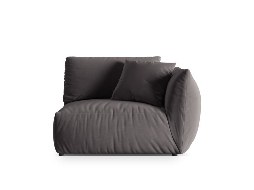 Modul dreapta pentru canapea, 1 loc, Chris-184, Micadoni Home, 130x100x80 cm, catifea, gri inchis