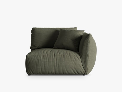 Modul dreapta pentru canapea, 1 loc, Chris-259, Micadoni Home, 130x100x80 cm, tesatura structurata chenille, verde deschis