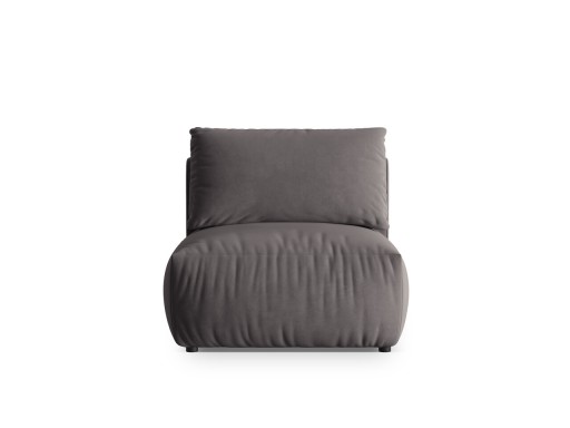 Modul pentru canapea, 1 loc, Chris-184, Micadoni Home, 100x85x80 cm, catifea, gri inchis