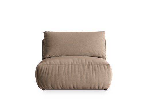 Modul pentru canapea, 1 loc, Chris-184, Micadoni Home, 105x100x80 cm, catifea, maro deschis