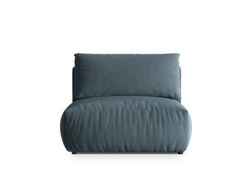 Modul pentru canapea, 1 loc, Chris-184, Micadoni Home, 105x100x80 cm, catifea, albastru pastel
