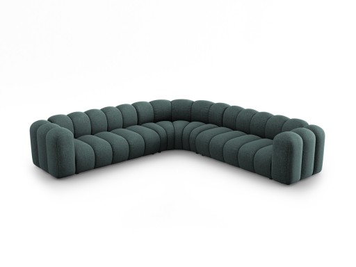 Coltar simetric modular 5 locuri, Lupine-140, Micadoni Home, 309x309x70 cm, tesatura chenille din poliester, petrol