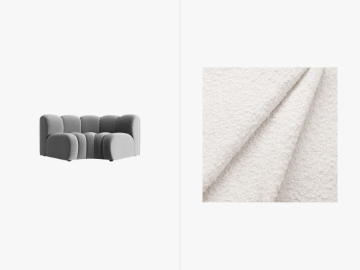 Modul pentru canapea, 1 loc, Lupine-101, Micadoni Home, 185x95x70 cm, tesatura boucle, alb