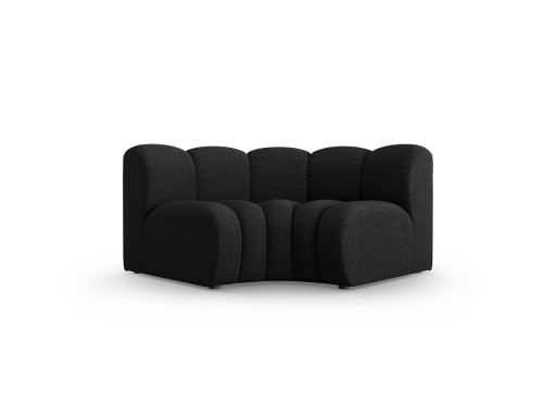 Modul pentru canapea, 1 loc, Lupine-140, Micadoni Home, 185x95x70 cm, tesatura chenille din poliester, negru