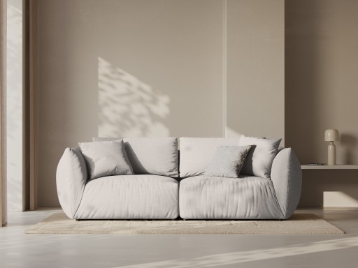 Canapea modulara 3 locuri, Chris-259, Micadoni Home, 220x100x80 cm, tesatura structurata chenille, natural