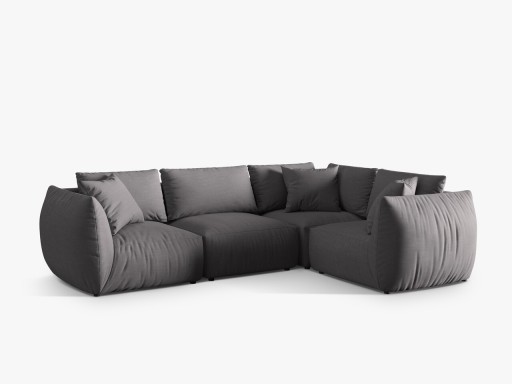 Coltar dreapta 4 locuri, Chris-259, Micadoni Home, 295x210x80 cm, tesatura structurata chenille, gri beton