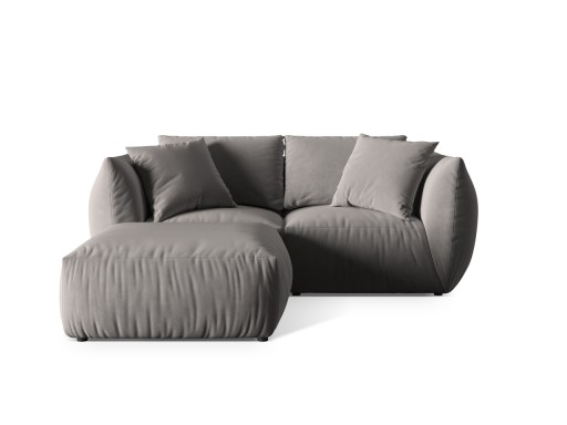 Coltar modular reversibil 4 locuri, Chris-184, Micadoni Home, 220x200x80 cm, catifea, gri