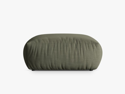Taburet, Chris-259, Micadoni Home, 100x100x43 cm, tesatura structurata chenille, verde deschis