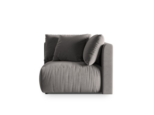 Modul pentru canapea, 1 loc, Chris-184, Micadoni Home, 100x100x80 cm, catifea, gri