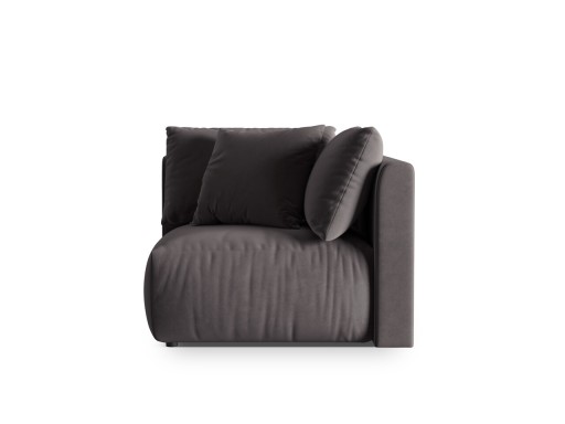 Modul pentru canapea, 1 loc, Chris-184, Micadoni Home, 100x100x80 cm, catifea, gri inchis