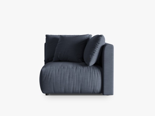 Modul pentru canapea, 1 loc, Chris-259, Micadoni Home, 100x100x80 cm, tesatura structurata chenille, albastru muted