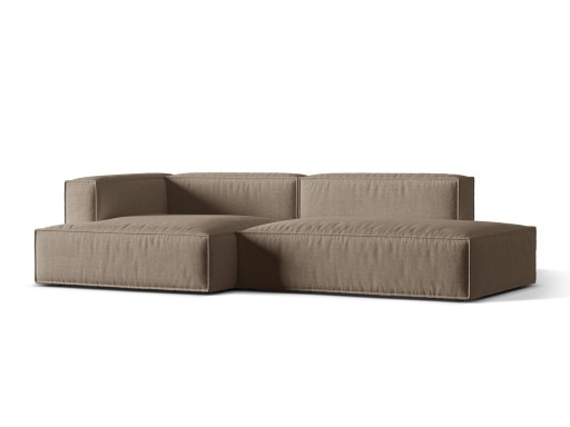 Coltar modular stanga 4 locuri, Nuria-215, Micadoni Home, 312x147x72 cm, tesatura structurata chenille, cappuccino