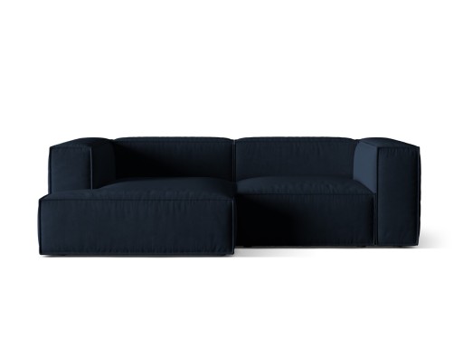 Coltar modular stanga 3 locuri, Nuria-88, Micadoni Home, 252x147x72 cm, catifea, albastru inchis