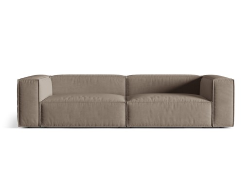 Canapea 5 locuri, Nuria-88, Micadoni Home, 290x110x72 cm, catifea, gri beton