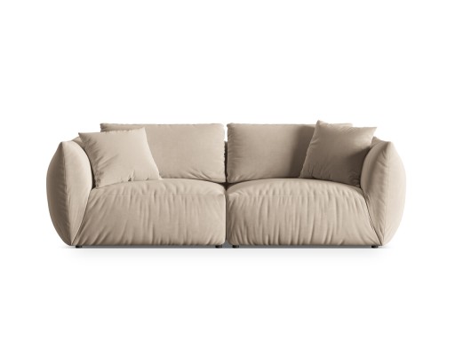 Canapea modulara 4 locuri, Chris-184, Micadoni Home, 260x100x80 cm, catifea, ecru