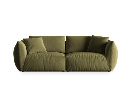 Canapea modulara 4 locuri, Chris-184, Micadoni Home, 260x100x80 cm, catifea, verde deschis