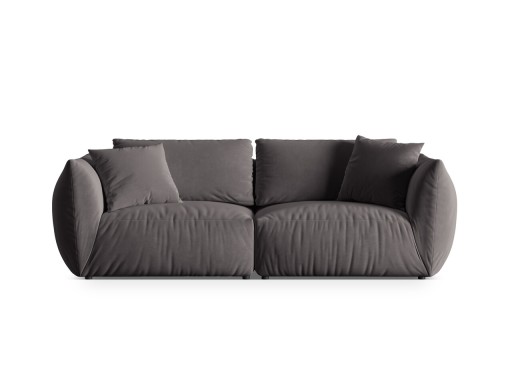 Canapea modulara 4 locuri, Chris-184, Micadoni Home, 260x100x80 cm, catifea, gri inchis