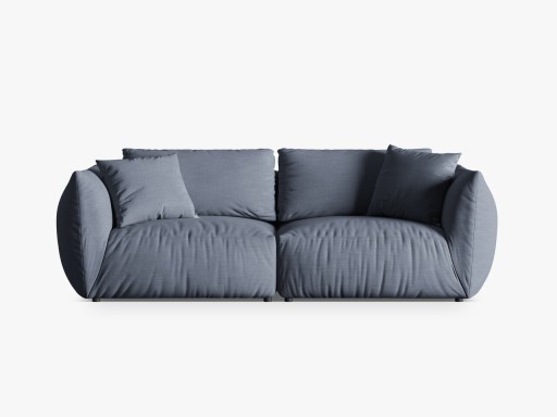 Canapea modulara 4 locuri, Chris-259, Micadoni Home, 260x100x80 cm, tesatura structurata chenille, albastru muted