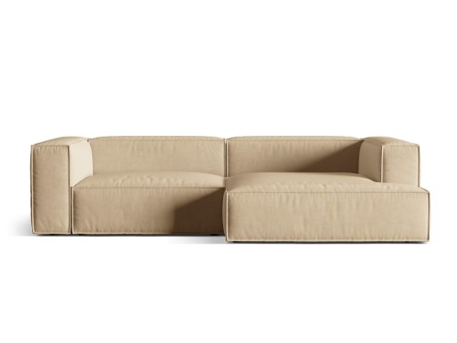 Coltar modular dreapta 4 locuri, Nuria-88, Micadoni Home, 292x147x72 cm, catifea, bej nude