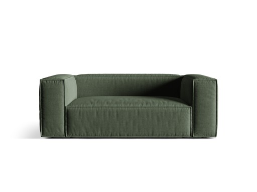 Canapea 2 locuri, Nuria-215, Micadoni Home, 170x110x72 cm, tesatura structurata chenille, verde moss