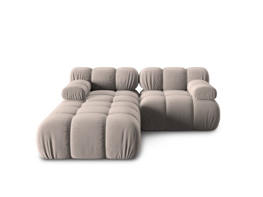 Canapea modulara 3 locuri, Bellis-51, Micadoni Home, 188x188x70 cm, catifea, cappuccino