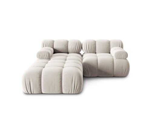 Canapea modulara 3 locuri, Bellis-51, Micadoni Home, 188x188x70 cm, catifea, bej inchis