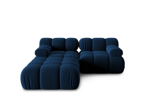 Canapea modulara 3 locuri, Bellis-51, Micadoni Home, 188x188x70 cm, catifea, albastru regal