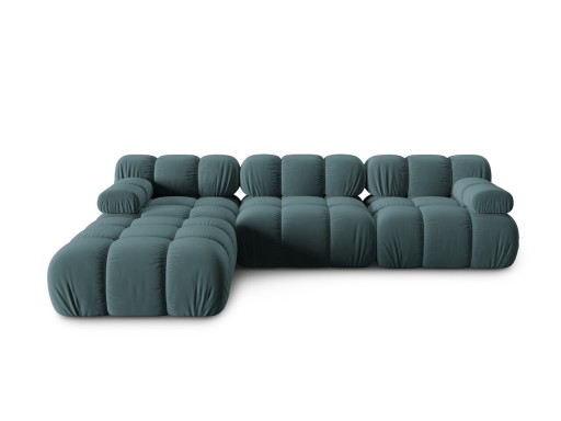 Canapea modulara 4 locuri, Bellis-51, Micadoni Home, 282x188x70 cm, catifea, turcoaz