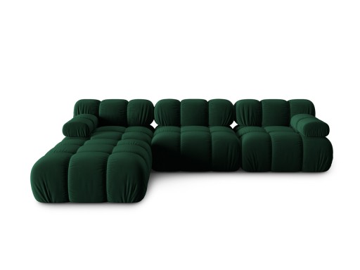 Canapea modulara 4 locuri, Bellis-51, Micadoni Home, 282x188x70 cm, catifea, verde bottle
