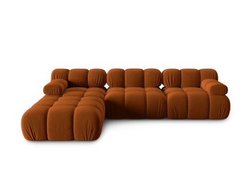 Canapea modulara 4 locuri, Bellis-51, Micadoni Home, 282x188x70 cm, catifea, teracota