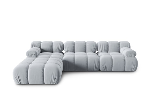 Canapea modulara 4 locuri, Bellis-51, Micadoni Home, 282x188x70 cm, catifea, albastru deschis