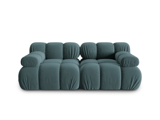 Canapea modulara 2 locuri, Bellis-51, Micadoni Home, 188x94x70 cm, catifea, turcoaz