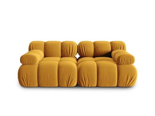 Canapea modulara 2 locuri, Bellis-51, Micadoni Home, 188x94x70 cm, catifea, galben