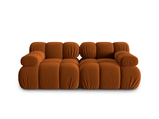 Canapea modulara 2 locuri, Bellis-51, Micadoni Home, 188x94x70 cm, catifea, teracota