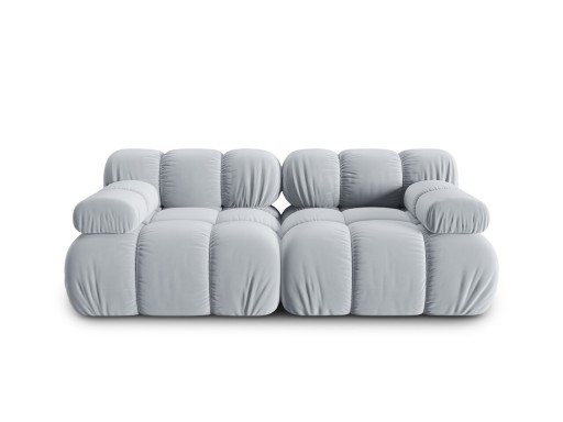Canapea modulara 2 locuri, Bellis-51, Micadoni Home, 188x94x70 cm, catifea, albastru deschis