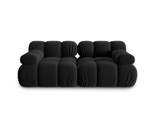 Canapea modulara 2 locuri, Bellis-51, Micadoni Home, 188x94x70 cm, catifea, negru