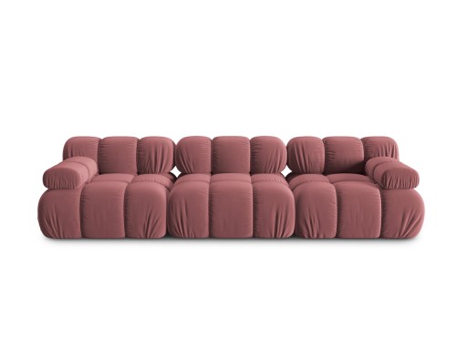 Canapea modulara 3 locuri, Bellis-51, Micadoni Home, 282x94x70 cm, catifea, roz