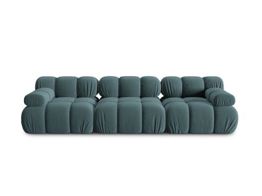 Canapea modulara 3 locuri, Bellis-51, Micadoni Home, 282x94x70 cm, catifea, turcoaz